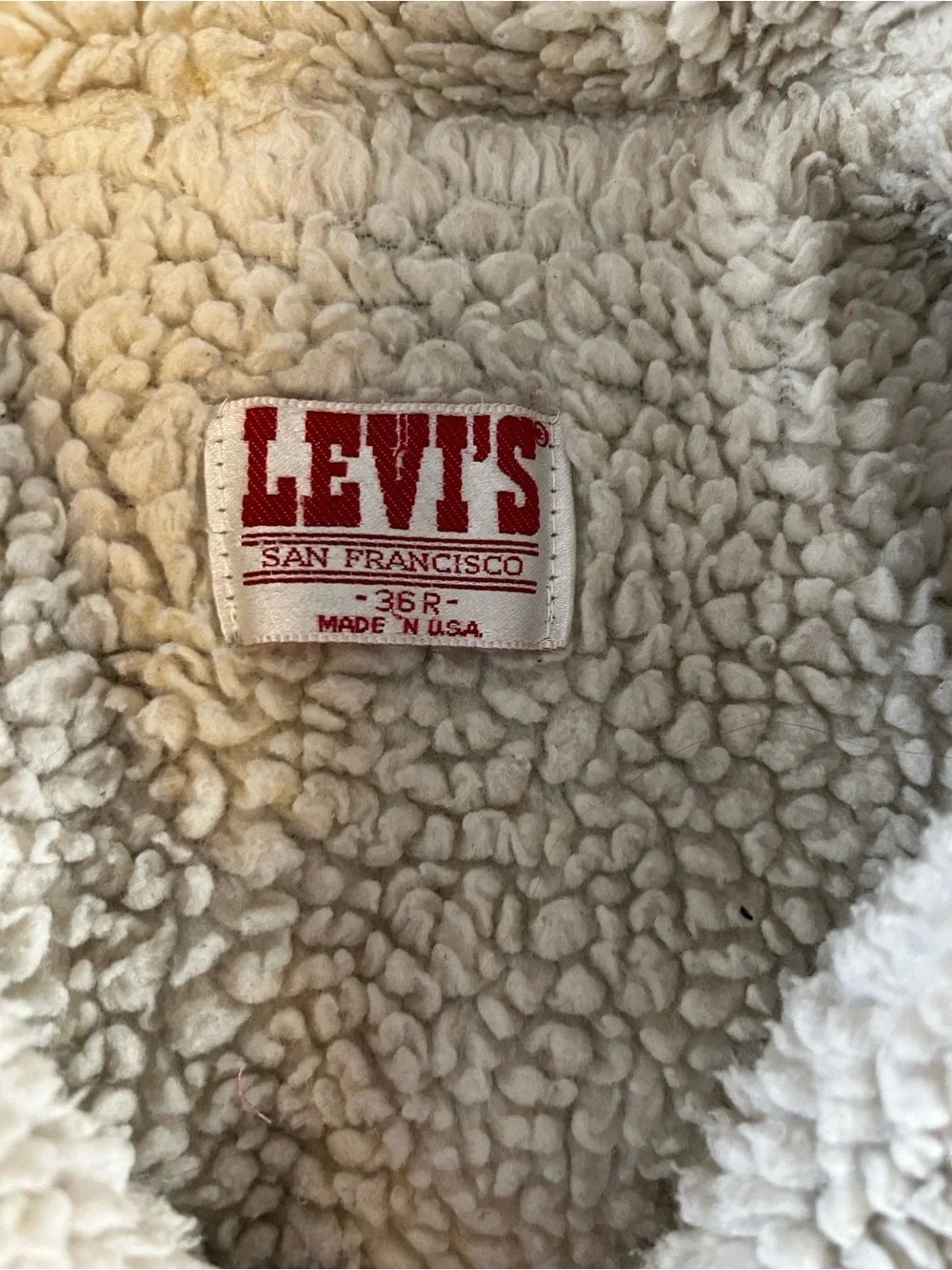 Levi's Light Blue Denim Sherpa Jacket with Cream Lining